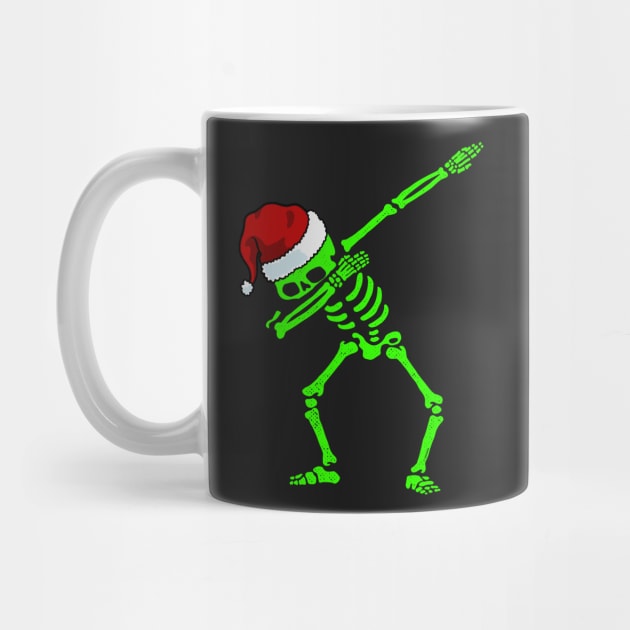 Dabbing Skeleton Shirt Santa Hat Christmas Shirt Dab Skull 2 by vo_maria